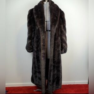 Vintage Boulevard East brownish black long line fur coat